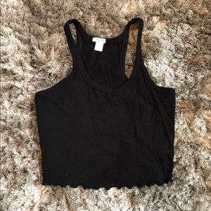 Ribbed black tank top